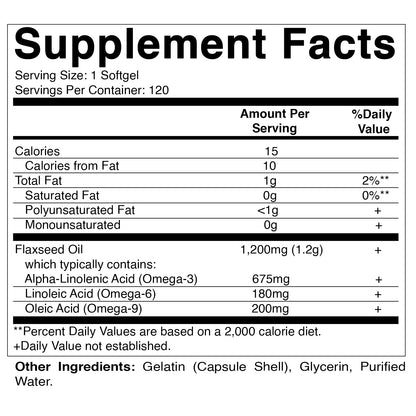Flaxseed Oil 1200 mg 120 Softgels