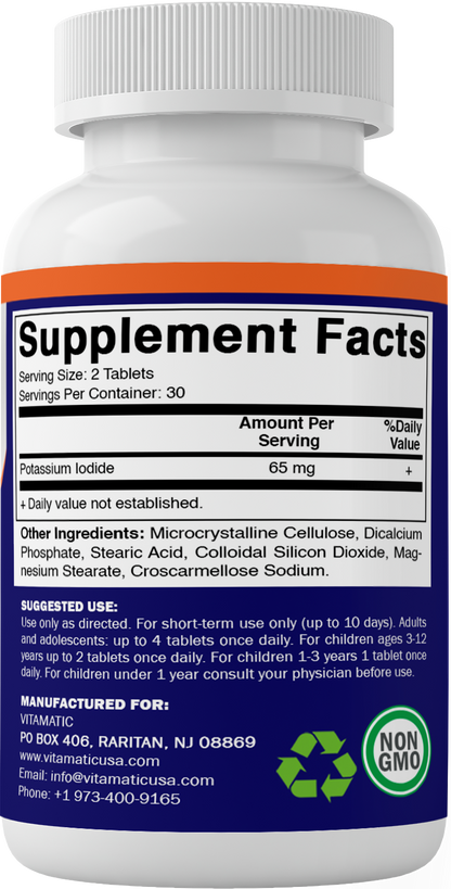 Potassium Iodide 65 mg per Serving - 60 Tablets