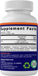 Folic Acid 1 mg 240 Tablets